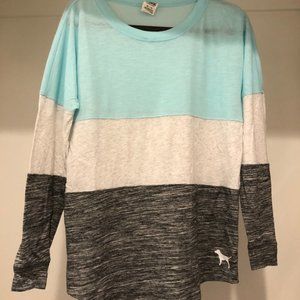 PINK Victoria's Secret Color-block Long Sleeve Tee